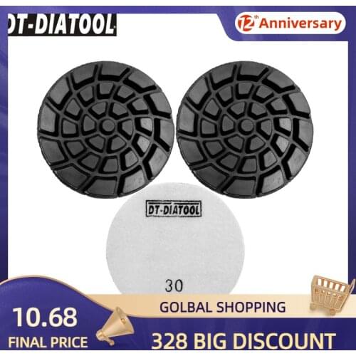 DT-DIATOOL 3pcs/set Dia 100mm/4inch Diamond Resin Bond Concrete Polishing Pads Nylon Backed Cement Floor Renew Sanding Discs