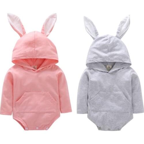 Emmababy 2019 Baby Girl Clothes Bodysuit Newborn For Kids Costume Children Toddler Tiny Cottons Pink Gray 0-24 Months Age Winter