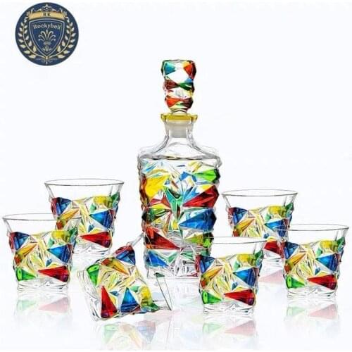Crystal Home Bar Glass Sets 6 Shot Glass Dispenser Whiskey Decanter Bar Accessories Kieliszek Do Wina Wine Accessories BD50BS