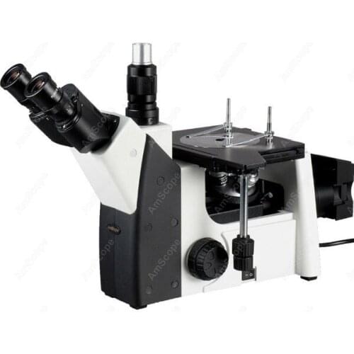 Inverted Trinocular Metallurgical Microscope--AmScope Supplies 50X-1000X Inverted Trinocular Metallurgical Microscope
