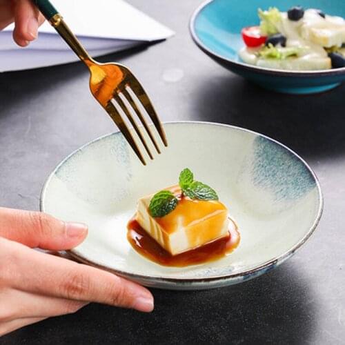 European-style hand-painted stoneware ceramic tableware, snack dish, snack dish, pickle dish, dish dish, deep dish, dessert dish