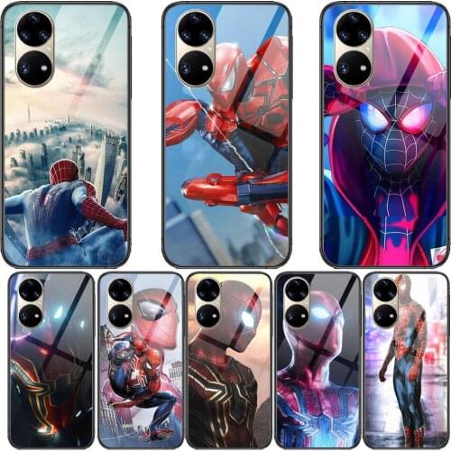 Spider Man Cool Black Strong Tempered Glass Phone Case Casev For Huawei P40 Pro lite 5G P30 P Smart Z 2019 P10 Lite P20 P50