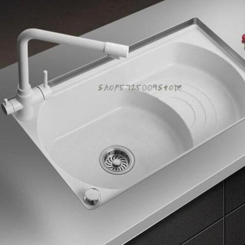 Ladder Sink Kitchen Quartz Stone Sink Large Single Sink High And Low Sink Household Vegetable Sink Sink Granite