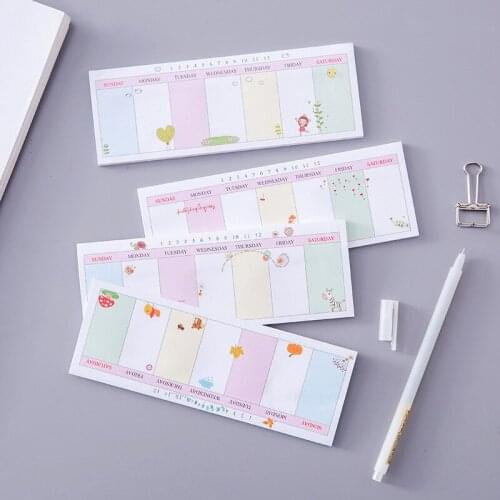 Cute Mini Weekly Planner Agenda 2020 School Office Stationery Cartoon Paper Note Diary Memo Pad Girl Student Supplies