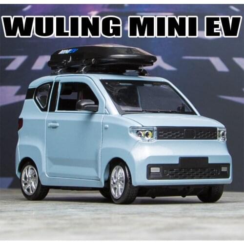 New 1:24 Diecast Alloy Car Model Miniature WULING MINI EV Metal Vehicle Collection Decoration Boys Gifts for Children Cute Toys