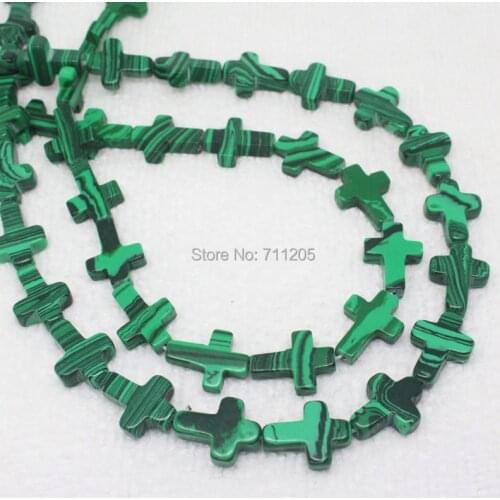 Wholesale Man-Made 12x15mm Green Malachite Cruciform loose beads 15"/38cm, For DIY Jewelry Making ! can mixed wholesale