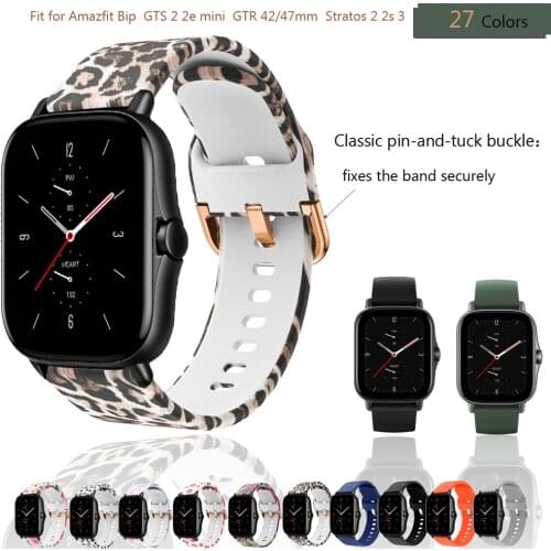 Silicone Strap for Amazfit Bip/GTS/GTS 2 2e/GTR 42mm 47mm 2 2e/GTR Stratos 2 Watchband 20/22mm Replacement Bracelets Wristbelts
