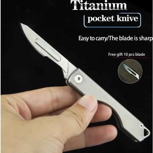 Removable Folding Knife Titanium Alloy portable Outdoor Camping Self-Defense Survival Knife Multifunctional Utility Knife