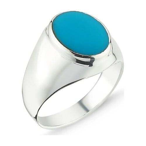 Silverlina Silver Turquoise Cabochons Male Child Ring