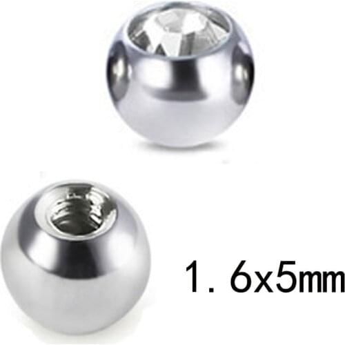 2 Pieces 14G Stainless Steel Crystal Ball Replacement Ball Belly Navel Tongue PA Ring Balls Body Piercing Jewelry
