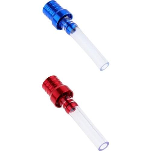 Blue+Red CNC Motorcycle Gas Fuel Tank Cap Air Valve Vent Tube Breather Hose
