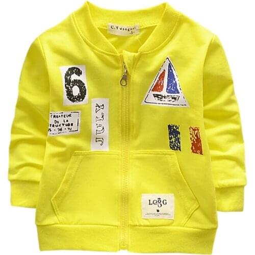 Baby Boy Girl Outfits Alphabet Print Casual Zipper Patchwork Color Sweatshirt Kids Coat Outfits Tops New Arrival