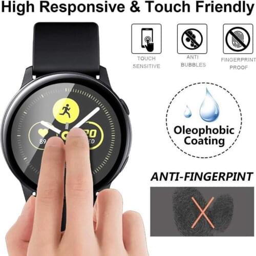 3D Full Cover Tempered Glass for Samsung Watch cases active2 40mm 44mm Glass Screen Protector For active 2 Watch Cover