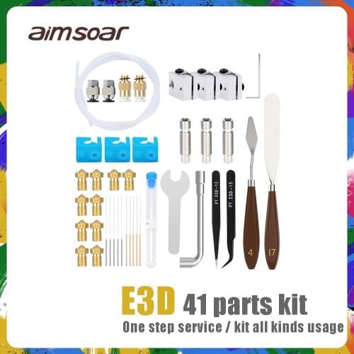 3D Printer parts Nozzle E3D Tools Kit wrench silicone sleeve cleaning steel needle knife L-shaped punch tweezers heating block