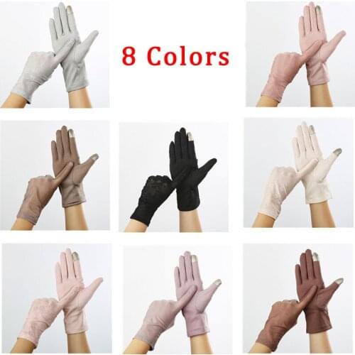 Women Sunscreen Gloves Summer Spring Lace Gloves Anti-UV Short Driving Glove New Elastic Thin Glove Touch Screen Driving Gloves