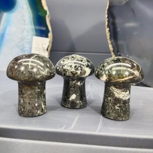 1pc Natural marble jade agate mushroom handcarved mushroom chakra demagnetization home decor