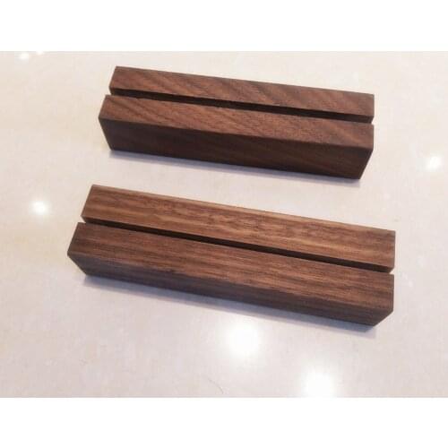 2PCS Walnut Wood Stand,Retail Signage Holder,Place Card, Business Card Holder,Rustic Acrylic Sign Holders