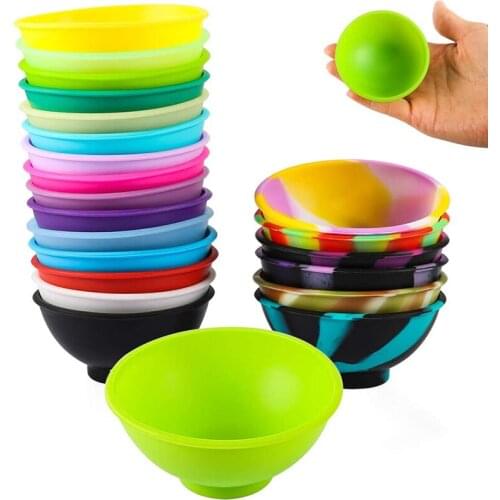 22Pcs/Set Mini Silicone Pinch Bowls Soft Flexible Baby Feeding Bowl Multicolor Reusable Snack Sauce Container Kitchen Supplies