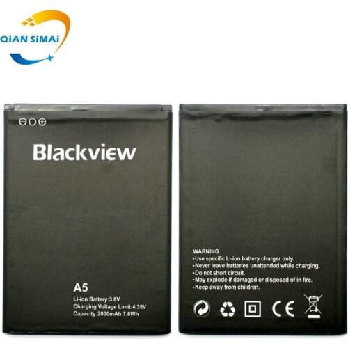 5PCS New 100% High Quality Blackview A5 Battery For Blackview A5 Mobile Phone + Track Code