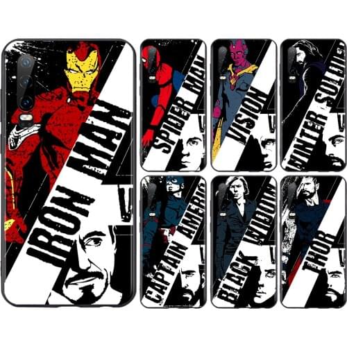 Avengers Marvel superhero For Huawei P50 P40 P30 P20 P10 P9 P8 Lite E Pro Plus Lite Mini 2019 2017 Black Soft Phone Case