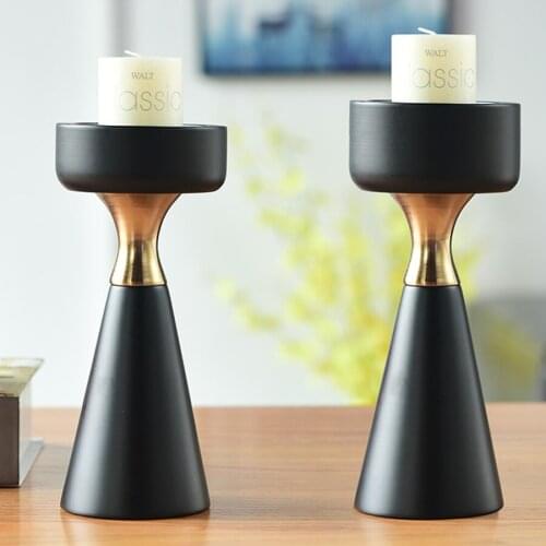 Wooden Candlestick Candle Holder Modern Home Decoration Accessories Candelabra Centerpieces Wedding Lighthouse Lamp Moro Decor Z