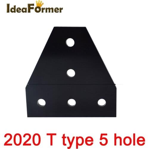 3D Printer Parts 5 Holes T Type Joint Board Plate Corner Angle Bracket Connection Joint Strip for Aluminum Profile 2020 20x20