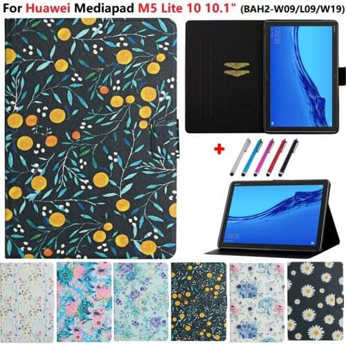 For Huawei Mediapad M5 Lite 10 Case 10.1 inch BAH2-W19 BAH2-L09 Cover Tablet Shell Wallet For Huawei Media Pad M5 Lite 10 Coque