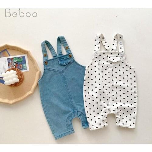 Ins Korean Style Baby Denim Rompers Infants Girls Casual Climbing Clothing Summer New Unisex Jumpsuit Babies Clothes 0-24m Boys