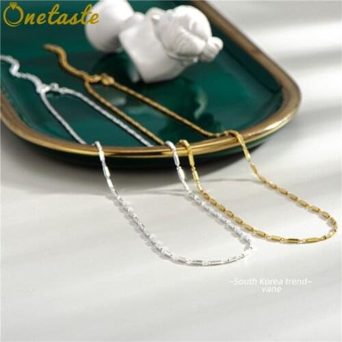 Korean Style S925 Silver Electroplated Glittering Chain Necklace Simple Trendy Choker Necklaces 2021 New Trend Jewel Girl Women