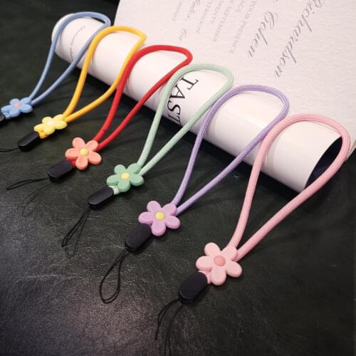 Short Braid Phone Lanyard Flower Bracelet Wrist Strap for iphone huawei redmi xiaomi Samsung Camera GoPro String Holders