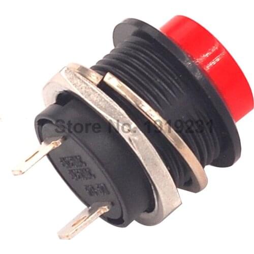 Red Momentary Push Button Switch OFF-ON Reset Switch 16MM 3A 250V AC Non Locking Switches Round Button R13-507