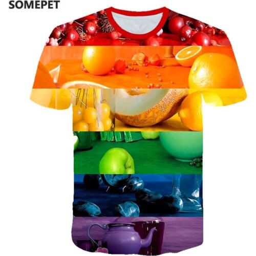 Harajuku Summer 3D fruit T-shirt Men Women Novel personalized T-shirt Fashion Casual daily Short Sleeve Harajuku Hip Hop Tshirt