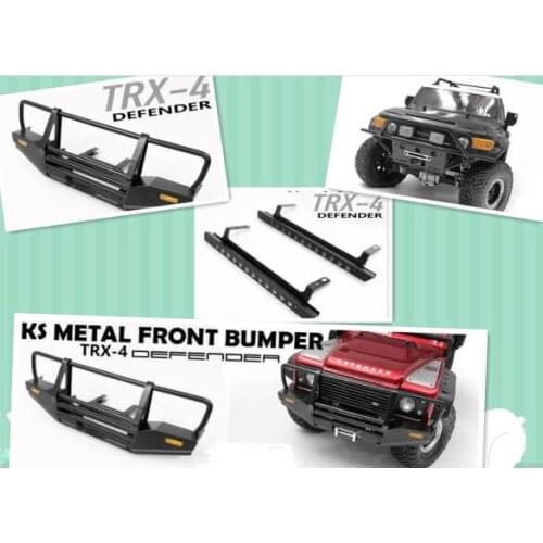 Metal Tube Side Sliders and Bumper For Hraxxas D110 DEFENDER TRX4 T4 Rock Cralwer Truck 4x4