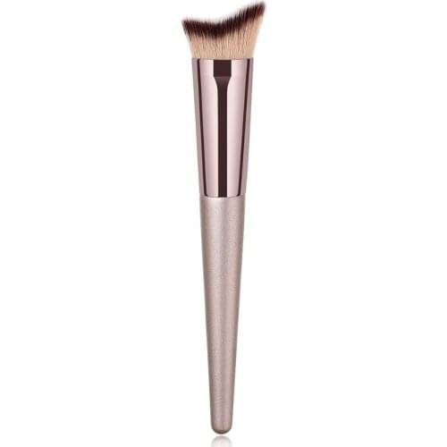 Multifunction makeup brush champagne gold wood handle foundation powder brush blending eyeshadow eybrow bush set