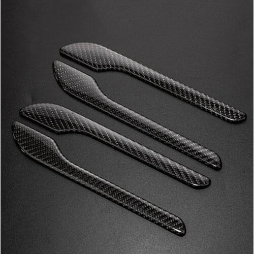 Model3 Car Door Handle Protection For Tesla Model 3 2021 Accessories Real Carbon Fiber Door Handles Model Y Model3 4Pcs/Set New
