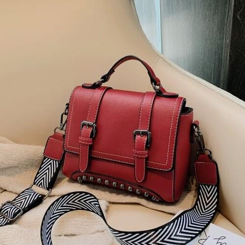 Studded fashion womens shoulder bag luxury design ladies Messenger bag quality PU female handbag business bag party bags 2019