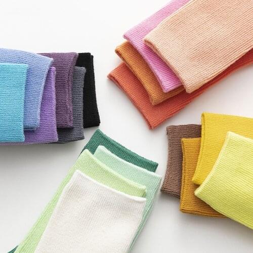 Fashion INS Spring Women Socks Female Breathable Cotton Socks Fluorescent Color Japanese Harajuku Skateboard Cool Socks