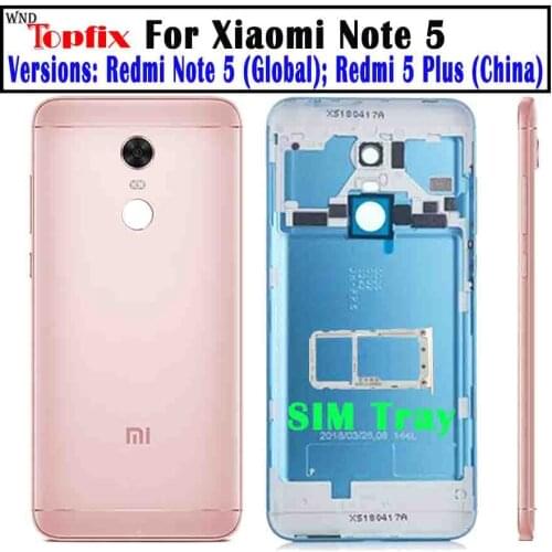 NEW Original Housing For Xiaomi Redmi Note 5 Battery Cover Replacement Parts Case With Lens Buttons Redmi 5 Plus Back Cover