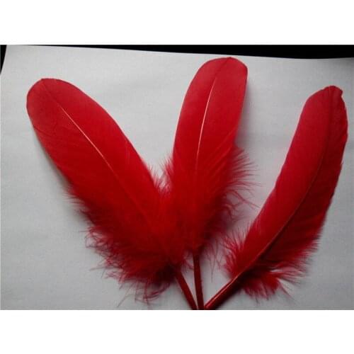 Wholesale 500 PC/lot of 15-20cm / 6-8inches DIY red goose feather dyeing single feather crafts wedding tiara