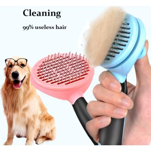 Wholesale Dog Cat Comb Shedding Tool Brush Comb Rake Little Small Large Animals Puppy Pet Fur Grooming Quick Clean Short Hair