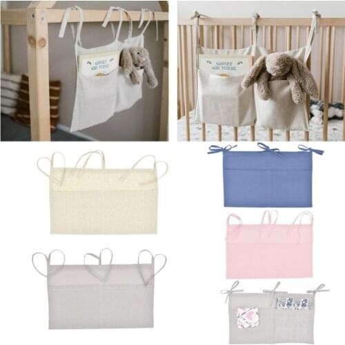 Baby Crib Organizer Hanging Storage Bag Cot Bed Toy Diaper Pocket Bedding Cartoon Nursery Organiser Kids Accessories Home Supply