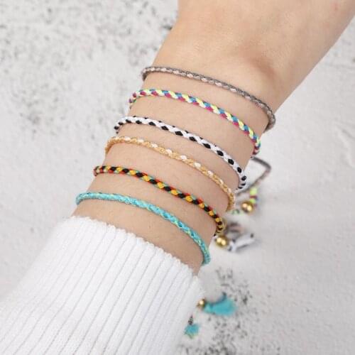 Handmade Woven Friendship Bracelet Fashion Adjustable Bohemia Bracelet Braid Bracelet Colorful Hand Rope Women Girls Gift