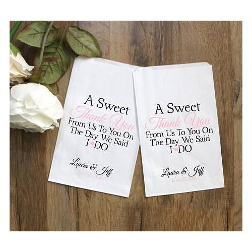 Custom Sweet Thank You Wedding popcorn candy Buffet treat bags BIRTHDAY Bridal baby Shower Bakery Cookie Favors pouches