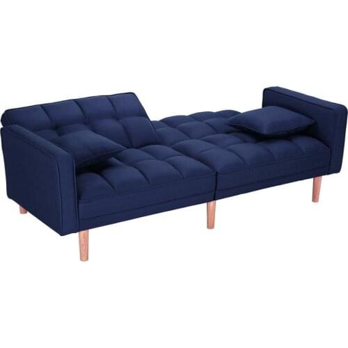 Simple Installation 4 Colors Cozy Convertible Couch Bed with Armrests for Living Room