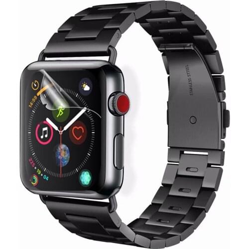 For Apple Watch Band + Screen Protector 42mm 44mm 40mm 38mm No tool removal bracelet upgrade pulseira for iwatch correa + Film