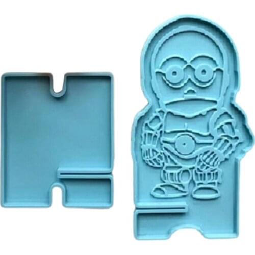 T5UF DIY Cellphone Bracket Holder Epoxy Resin Mold Mobile Phone Stand Silicone Mould