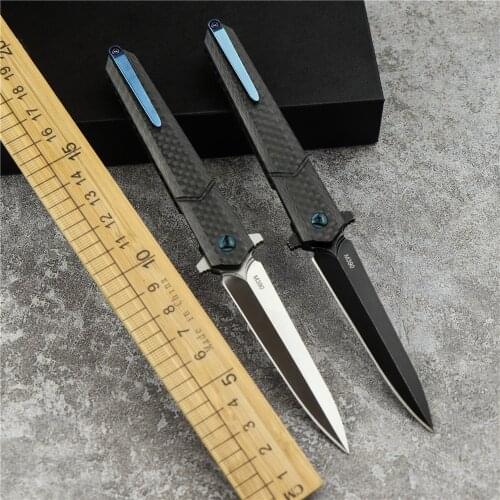 M390 steel small sword folding knife carbon fiber handle outdoor camping pocket knife survival rescue tool hunting knife