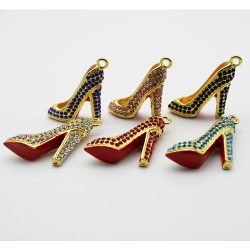 Rhinestone High Heels Charms Alloy Crystal Shoes Handmade High Heel Pendant Charm DIY Handmade Accessories