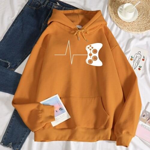 Funny Button Gamepad Printing Womens Hooded Fashion S-XXL Hoodies Fleece High Quality Sweatshirts Autumn Casual Male Sportswear