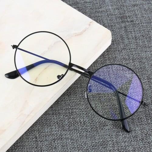Vintage Transparent Glasses Round Metal Frame Superlight Preppy Style Clear Lens Game Eye Glasses Reading Eye Protection Chic